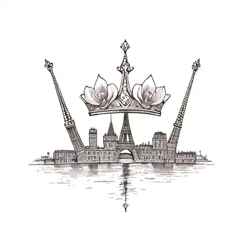 Crown Flower Of Lys Currency Paris Skyline
