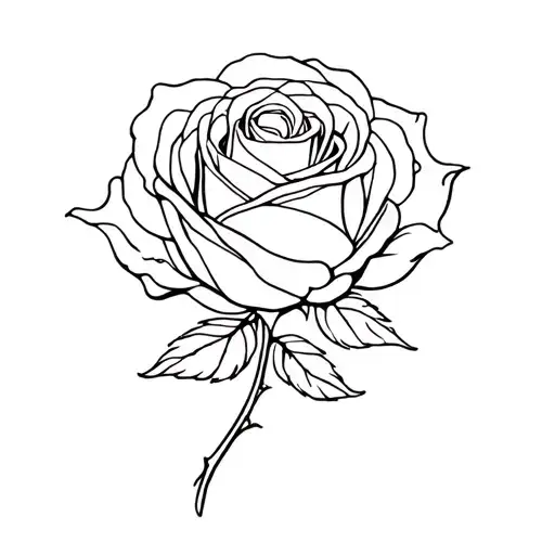 Single Line Rose