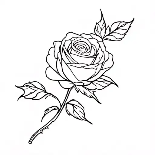 Single Line Rose Continue