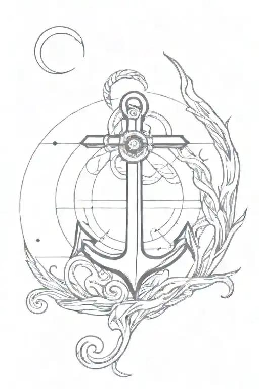 Trident Anchor Compas Neptun Waves