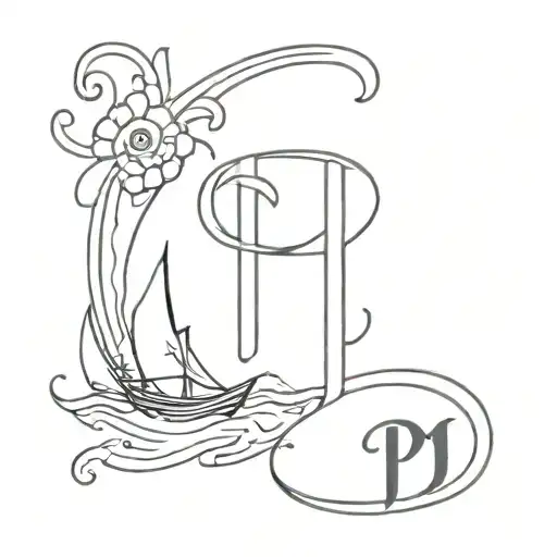 Letter P D M Nautical