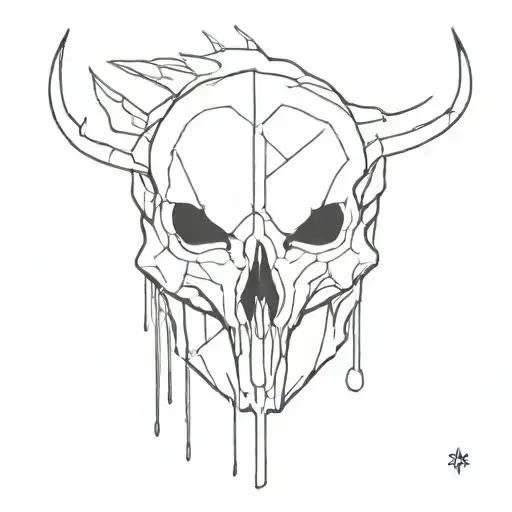 Raven Skull With Radiohead Bear Logo