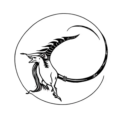 Maohi Style Tattoo Of A Sagittarius Zodiac Sign