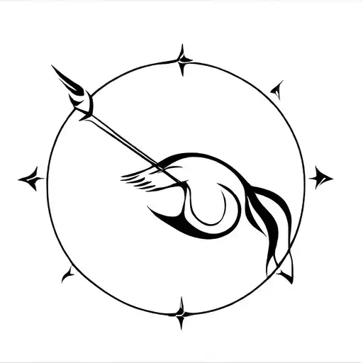 Sagittarius Tattoo Design Combining Maohi And Tribal