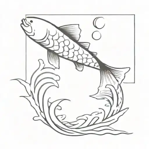 Koi Fish In The Waves