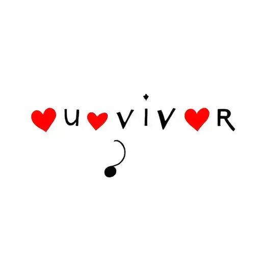 Survivor Word With Three Hearts And A Semicolon