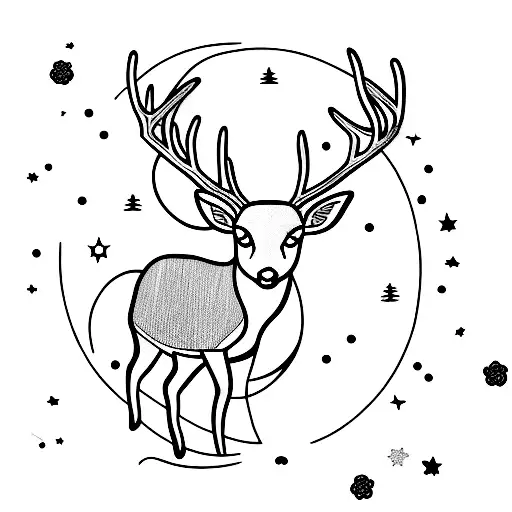 Deer With Moon