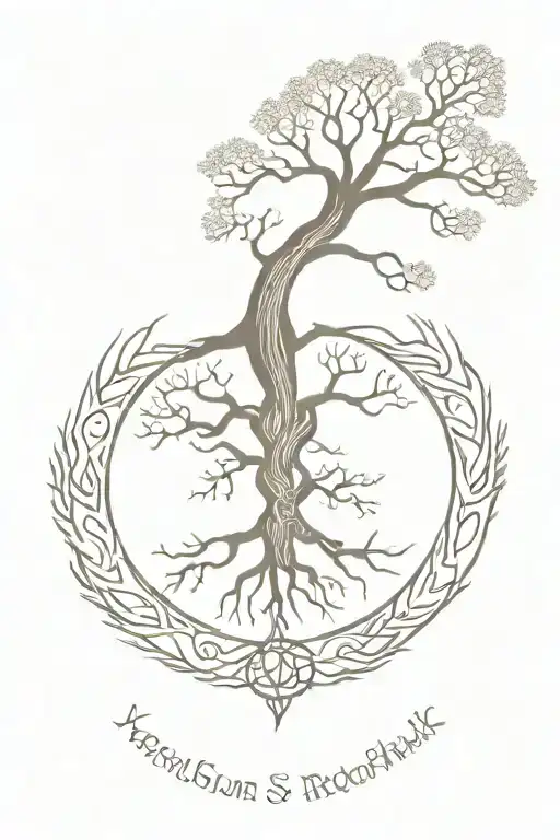 Vegvisir And Yggdrasil Tree