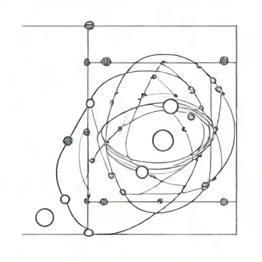 Minimalist Linear Solar System Surrounded By A Strand Of Dna