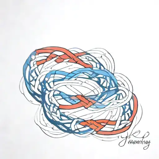 Blue And Red Collars Forming An Infinity Symbol