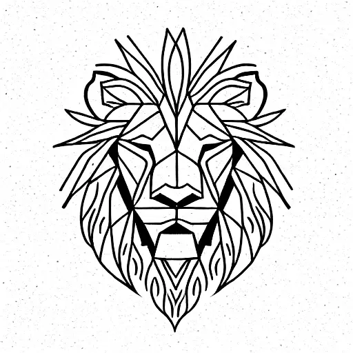 Lion And Geometric Figures