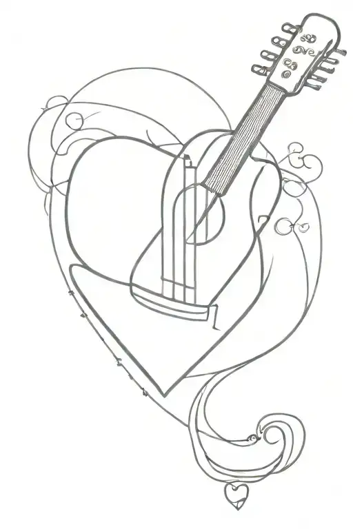 Guitar Heart Shaped Lock