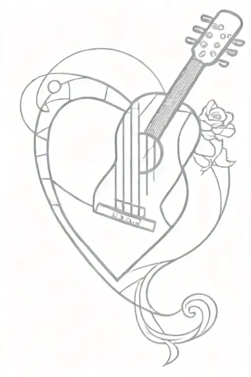 Guitar Heart Shaped Lock