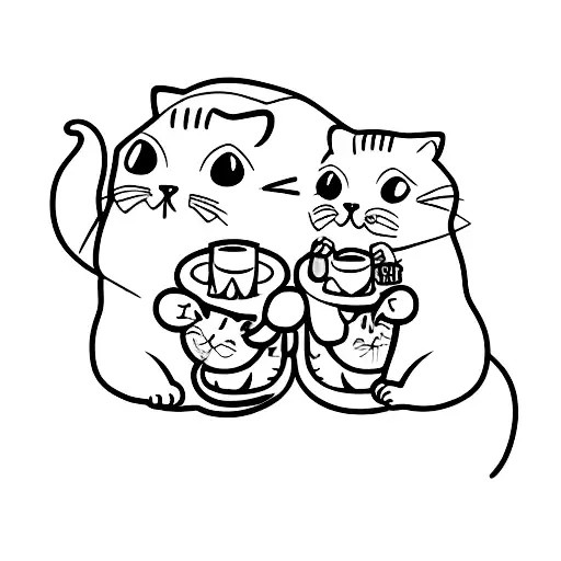 Cute Cat And Cute Hamster