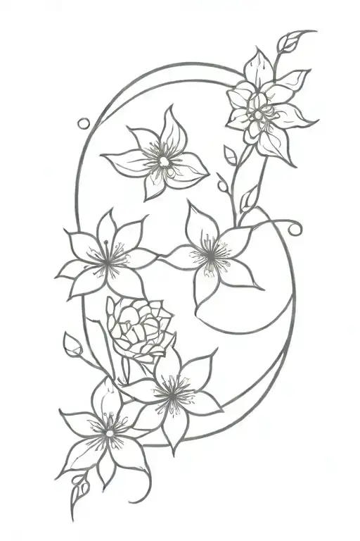 Flowers And Moon