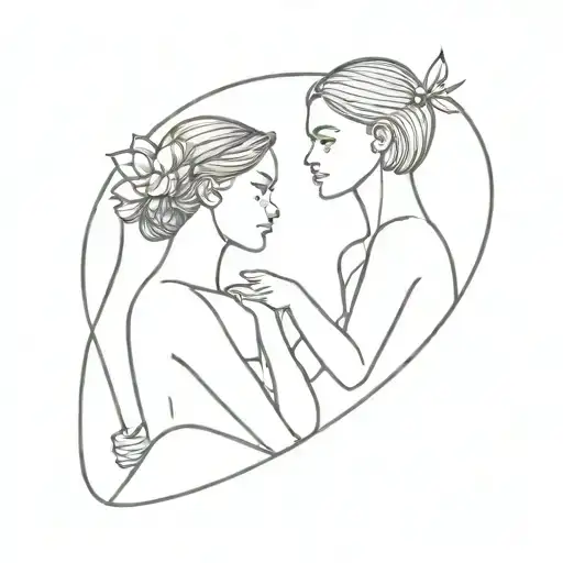 Asther And Violet Line Drawing Style