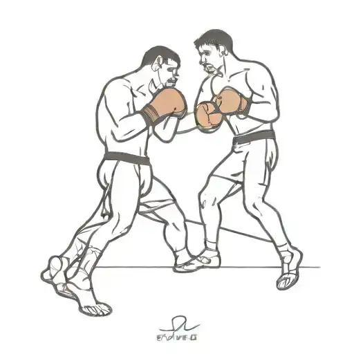 Two Boxers Fight In The Ring