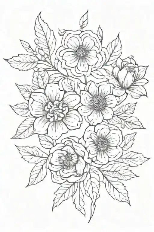 Flower March April July November Birth Flower Intertwined