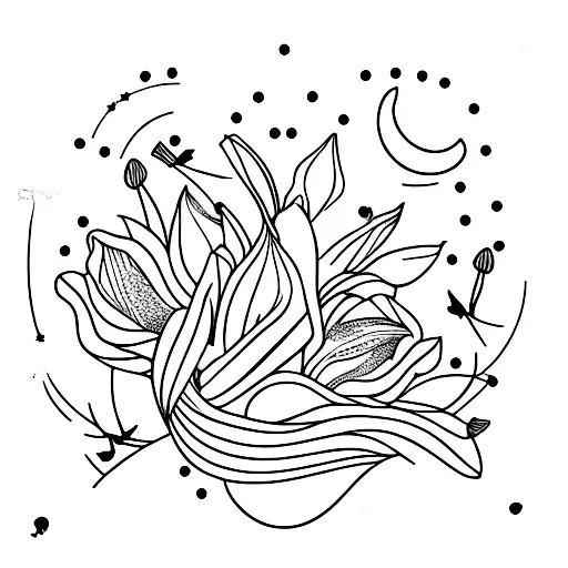 Tulip Flower With Virgo Constellation