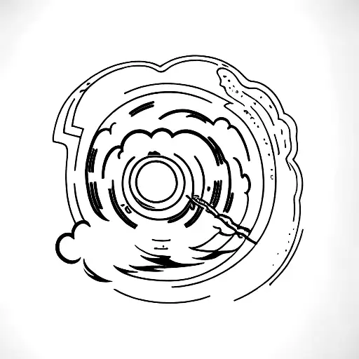 A Mixing Bowl With A Cloud Of Flour And A Cracked Egg