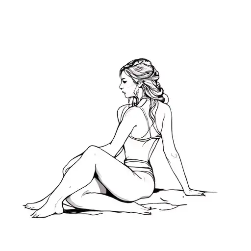 Western Art Woman Sitting