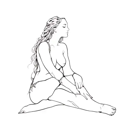 Western Art Woman Sitting