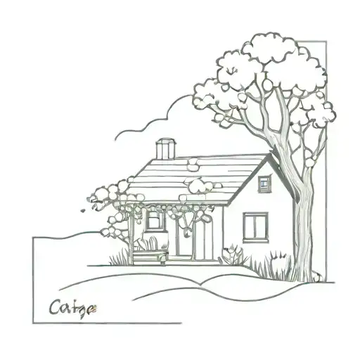 Cottage With An Apple Tree Growing