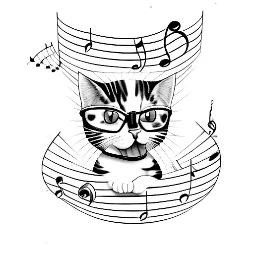 Sun With Music And Cat