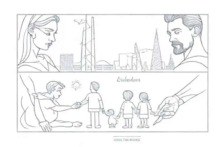 Line Tattoo Featuring Family And Shard London