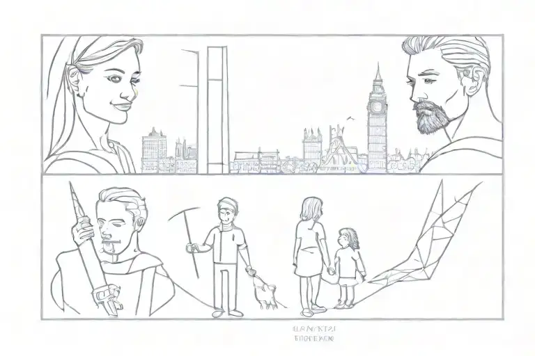 Line Tattoo Featuring Family And Shard London