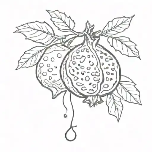Line Drawn Simple Pomegranate