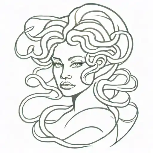 Medusa Minimalist Tatto Design