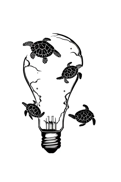 Baby Sea Turtles Coming From A Broken Bulb