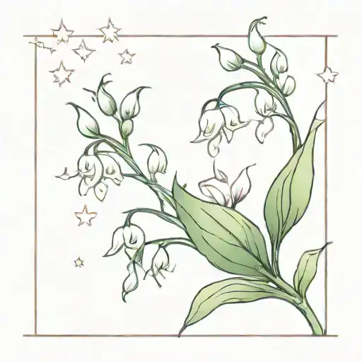Lily Of The Valley With Stars And Jewels Reflecting