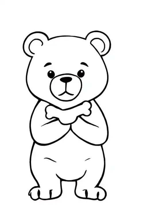 Cute Bear Holding A Tibia Bone