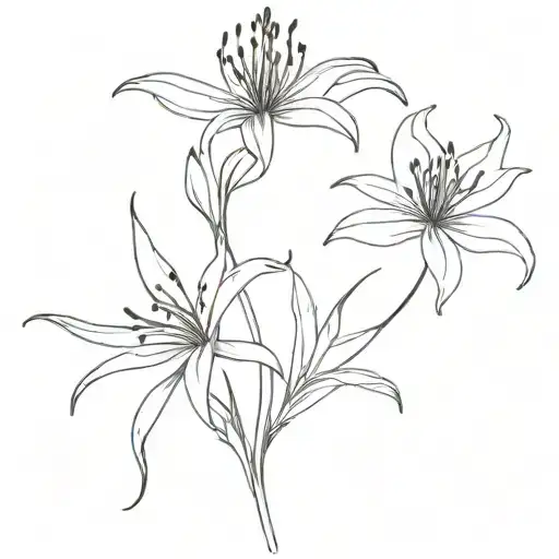 Red Spider Lily Flower Fineline