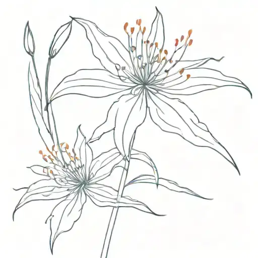 Red Spider Lily Fineline Thin Lines