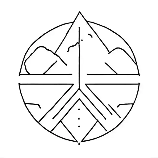 Volcano Black And White Geometric Representation