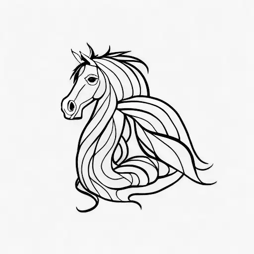 A Minimalist Tattoo Of A Horse Reading A Book