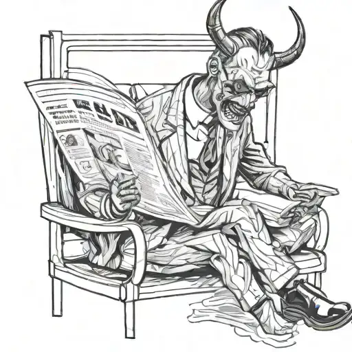 A Demon Facless Man Wearing A Suit Reading A Newspaper On The Train