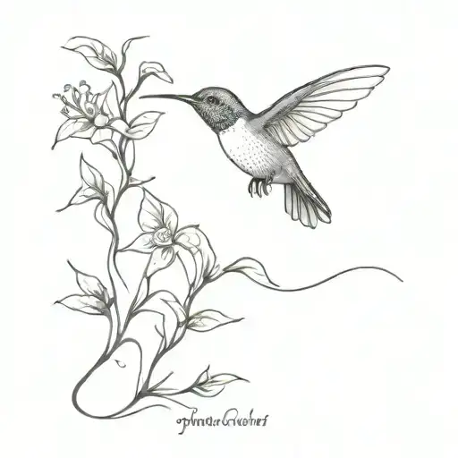 Simple River Bank With Hummingbird Hovering With Bible Verse