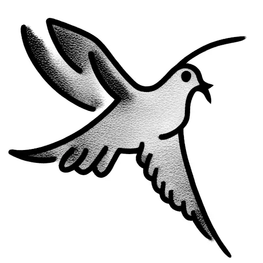 A Dove Flying With An Olive Branch On Its Peak