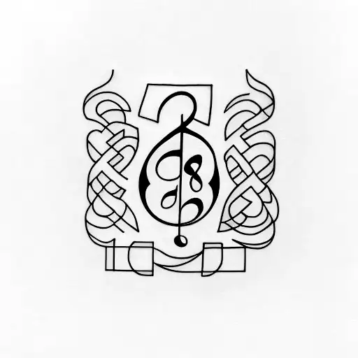 A Minimalist Tattoo Of A Book With Musical Notes Flowing Out Of It