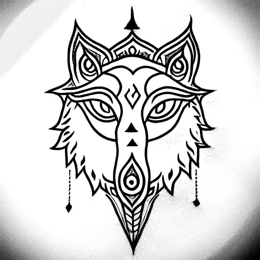 Hindusim And Flute And Chakra And Wolf And Snake