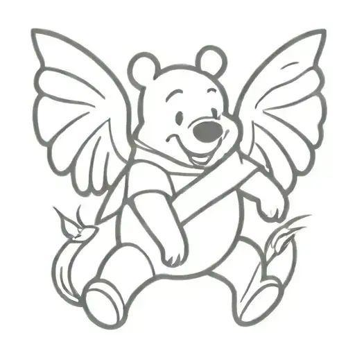 Winnie The Pooh With Angel Wings Spread Wide