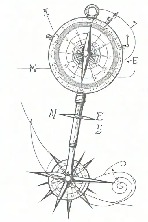 Compass With Gun Hand