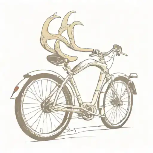 A Minimalist Tattoo Of A Deer Antler Morphing Into A Motorcycle Handlebar