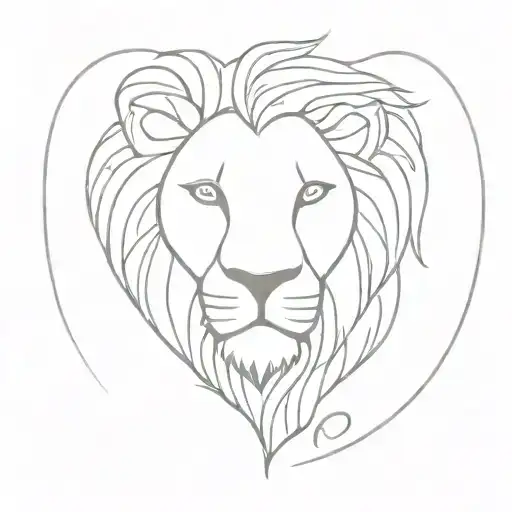 Lion Head Next To A Heart