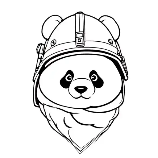 Panda With An Army Helmet