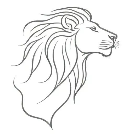 Lion Head Next To A Heart Beat